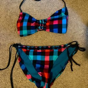 Plaid bikini set